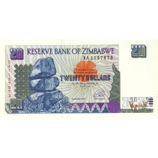 P 7 Zimbabwe - 20 Dollars Year 1997